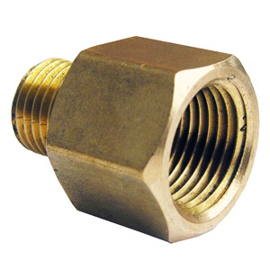 (image for) 3/8 FEMALE PIPE THREAD X 1/4 MALE PIPE THREAD BRASS COUPLING - Click Image to Close