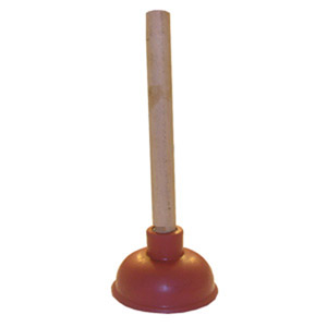 (image for) 4" RED PLUNGER W/9"HDLE
