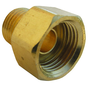(image for) 3/8 INVERTED FLARE X 1/4 MALE PIPE THREAD BRASS ADAPTER - Click Image to Close