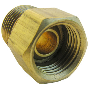 (image for) 3/8 INVERTED FLARE X 3/8 MALE PIPE THREAD BRASS ADAPTER