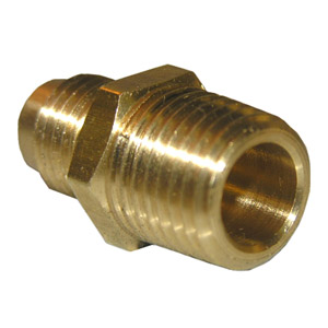 (image for) 1/4 FLARE X 1/8 MALE PIPE THREAD BRASS ADAPTER - Click Image to Close