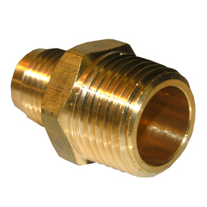 (image for) 3/8 FLARE X 1/2 MALE PIPE THREAD BRASS ADAPTER - Click Image to Close