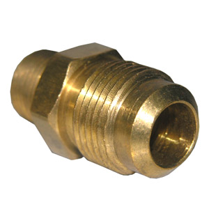 (image for) 5/8 FLARE X 1/2 MALE PIPE THREAD BRASS ADAPTER - Click Image to Close