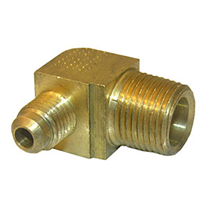(image for) 1/4 FLARE X 1/2 MALE PIPE THREAD BRASS ELL - Click Image to Close