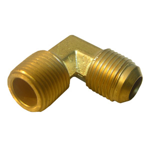 (image for) 3/8 FLARE X 1/4 MALE PIPE THREAD BRASS ELL - Click Image to Close