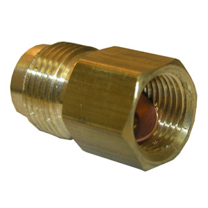 (image for) 3/8 FEMALE FLARE X 1/2 MALE FLARE BRASS ADAPTER - Click Image to Close