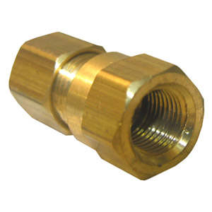(image for) 1/4 COMPRESSION X 1/8 FEMALE PIPE THREAD BRASS ADAPTER