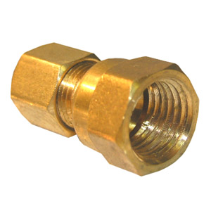 (image for) 1/4 COMPRESSION X 1/4 FEMALE PIPE THREAD BRASS ADAPTER