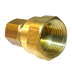 (image for) 1/4 COMPRESSION X 3/8 FEMALE PIPE THREAD BRASS ADAPTER