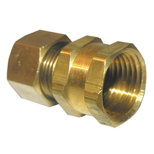 (image for) 1/2 COMPRESSION X 1/2 FEMALE PIPE THREAD BRASS ADAPTER - Click Image to Close