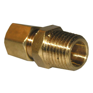 (image for) 1/8 COMPRESSION X 1/8 MALE PIPE THREAD BRASS ADAPTER - Click Image to Close