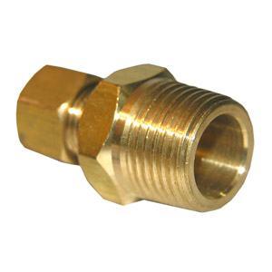 (image for) 1/4 COMPRESSION X 3/8 MALE PIPE THREAD BRASS ADAPTER - Click Image to Close