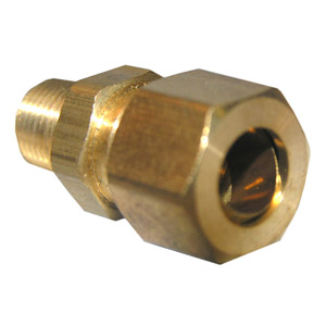 (image for) 3/8 COMPRESSION X 1/8 MALE PIPE THREAD BRASS ADAPTER - Click Image to Close