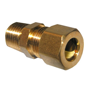 (image for) 3/8 COMPRESSION X 1/4 MALE PIPE THREAD BRASS ADAPTER - Click Image to Close