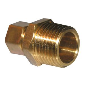 (image for) 3/8 COMPRESSION X 1/2 MALE PIPE THREAD BRASS ADAPTER