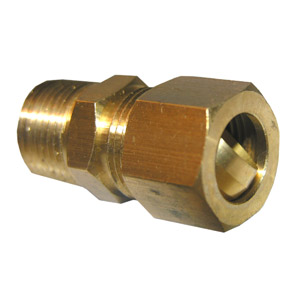 (image for) 1/2 COMPRESSION X 3/8 MALE PIPE THREAD BRASS ADAPTER - Click Image to Close