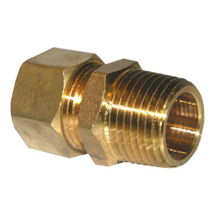 (image for) 5/8 COMPRESSION X 1/2 MALE PIPE THREAD BRASS ADAPTER - Click Image to Close