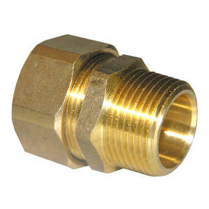 (image for) 7/8 COMPRESSION X 3/4 MALE PIPE THREAD BRASS ADAPTER