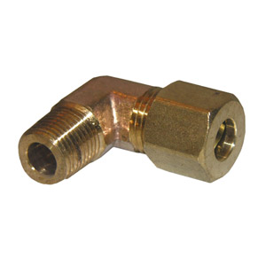 (image for) 1/4 COMPRESSION X 1/8 MALE PIPE THREAD BRASS ELL