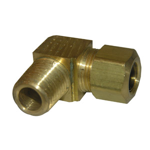 (image for) 3/8 COMPRESSION X 1/4 MALE PIPE THREAD BRASS ELL - Click Image to Close