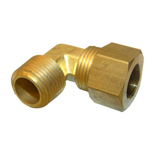 (image for) 1/2 COMPRESSION X 3/8 MALE PIPE THREAD BRASS ELL