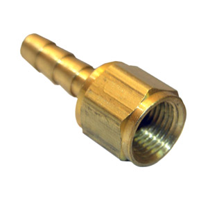 (image for) 1/8 FEMALE PIPE THREAD X 3/16 BRASS HOSE BARB ADAPTER - Click Image to Close