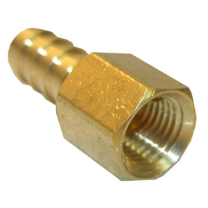 (image for) 1/4 FEMALE PIPE THREAD X 1/4 BRASS HOSE BARB ADAPTER - Click Image to Close
