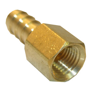 (image for) 1/4 FEMALE PIPE THREAD X 3/8 BRASS HOSE BARB ADAPTER