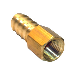 (image for) 1/2 FEMALE PIPE THREAD X 3/8 BRASS HOSE BARB ADAPTER - Click Image to Close