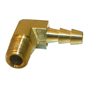 (image for) 1/4 MALE PIPE THREAD X 1/4 BRASS HOSE BARB ELL - Click Image to Close