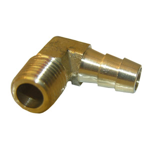 (image for) 1/8 MALE PIPE THREAD X 3/8 BRASS HOSE BARB ELL