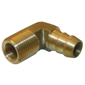 (image for) 3/8 MALE PIPE THREAD X 1/2 BRASS HOSE BARB ELL