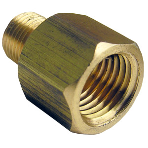 (image for) 1/4 FEMALE PIPE THREAD X 1/8 MALE PIPE THREAD BRASS COUPLING - Click Image to Close