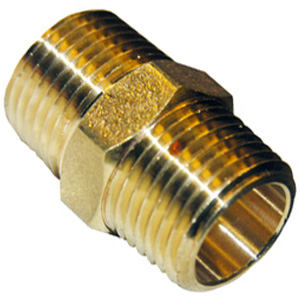 (image for) 1/2 MALE PIPE THREAD BRASS HEX NIPPLE - Click Image to Close
