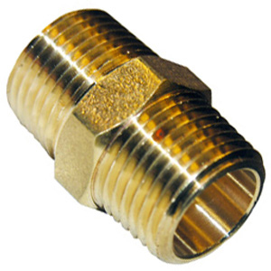 (image for) 3/4 MALE PIPE THREAD BRASS HEX NIPPLE