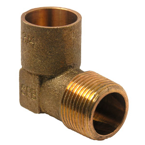 (image for) 3/4 C X M COPPER CAST MALE IRON PIPE 90 ELBOW
