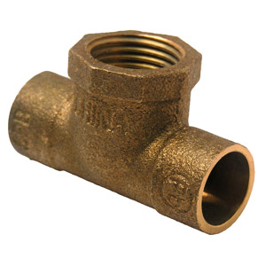 (image for) 1/2 C X C X F COPPER CAST FEMALE IRON PIPE TEE - Click Image to Close