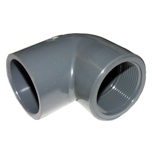 (image for) 1 1/2 PVC SCH80 S X T 90 ELBOW - Click Image to Close